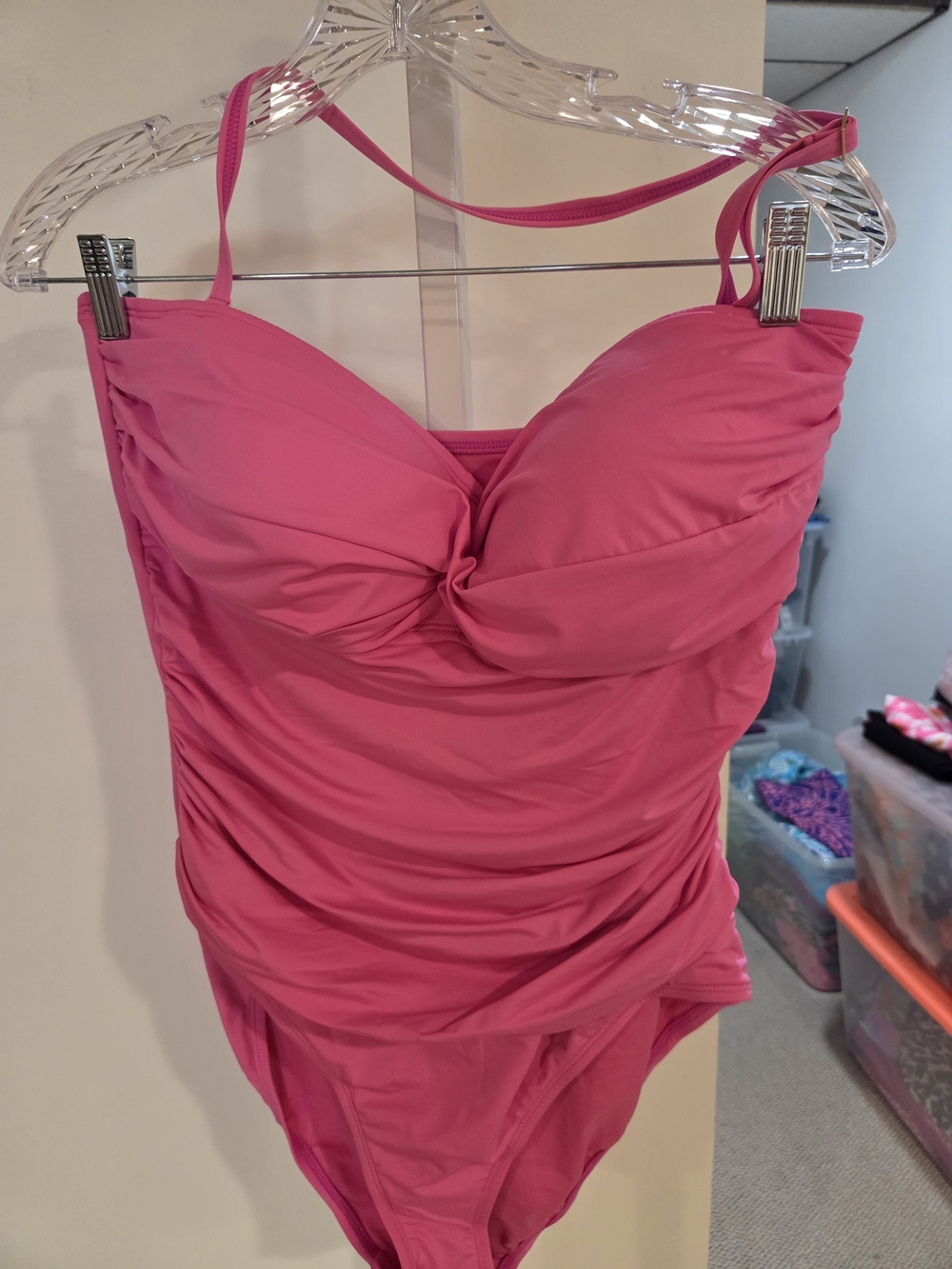Lilly Pulitzer Hot Pink Twist-Front One-Piece Swimsuit